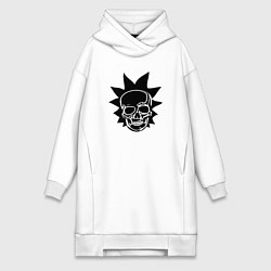 Женское худи-платье Rick skull, цвет: белый