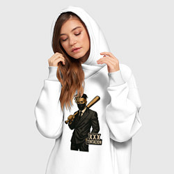 Женское худи-платье XXXTentacion с битой, цвет: белый — фото 2