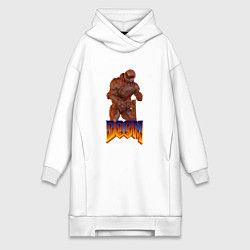 Женское худи-платье Doom солдат, цвет: белый