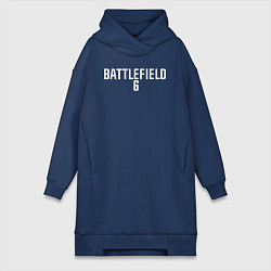 Женское худи-платье Battlefield 6 logo, цвет: тёмно-синий