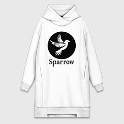 Женская толстовка-платье Воробей в круге