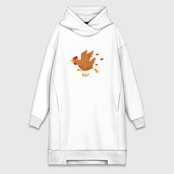 Женское худи-платье Куриный бег, цвет: белый