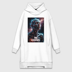 Женское худи-платье The Creators - big space celestial, цвет: белый