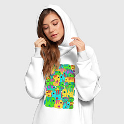 Женское худи-платье Яркие тропические рыбки, цвет: белый — фото 2