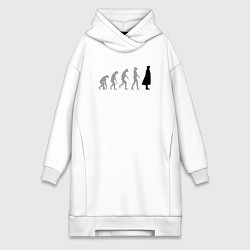 Женское худи-платье Эволюция Шерлока, цвет: белый