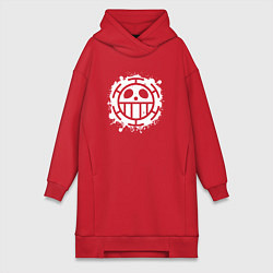 Женское худи-платье Пираты сердца - лого, цвет: красный