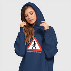 Женское худи-платье Осторожно - олени, цвет: тёмно-синий — фото 2