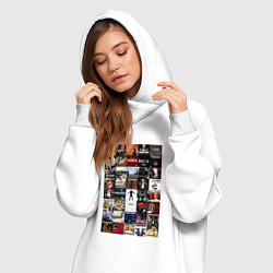 Женское худи-платье Eminem - обложки, цвет: белый — фото 2