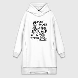Женская толстовка-платье Панк рок группа скелетов