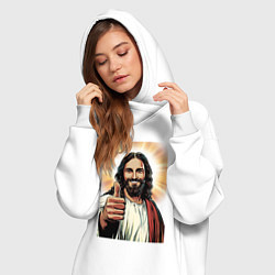 Женское худи-платье Jesus like, цвет: белый — фото 2