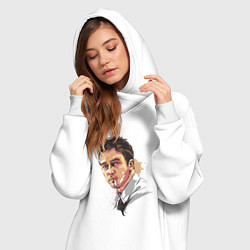 Женское худи-платье Эдвард Нортон Бойцовский клуб, цвет: белый — фото 2