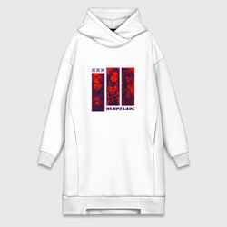 Женское худи-платье Киборги и нейрохаос, цвет: белый