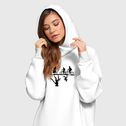 Женское худи-платье Очень странные дела параллельный мир, цвет: белый — фото 2