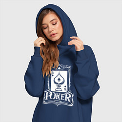 Женское худи-платье Покер туз пик, цвет: тёмно-синий — фото 2