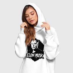 Женское худи-платье Орнамент Илона Маска, цвет: белый — фото 2