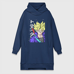 Женское худи-платье Драконий жемчуг Транкс из будущего, цвет: тёмно-синий