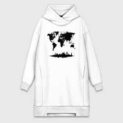 Женская толстовка-платье Мир в тени города