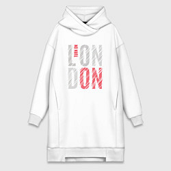 Женское худи-платье Поверни на Лондон, цвет: белый