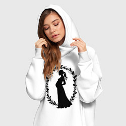 Женское худи-платье Беременная грация, цвет: белый — фото 2