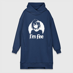 Женская толстовка-платье Я в порядке анимешница