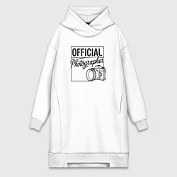 Женское худи-платье Официальный фотограф, цвет: белый