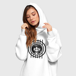 Женское худи-платье Веселая лошадь года, цвет: белый — фото 2