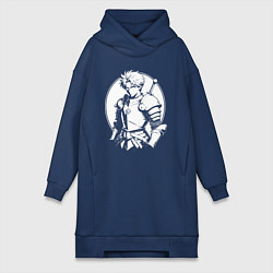 Женское худи-платье Стальной воин аниме, цвет: тёмно-синий