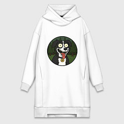 Женское худи-платье Mr Pickles dog, цвет: белый