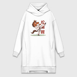 Женское худи-платье Иго-го каратист, цвет: белый