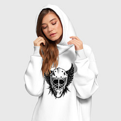 Женское худи-платье Крылатая хоккейная маска, цвет: белый — фото 2