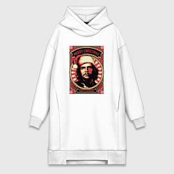 Женское худи-платье Новогодний Че Гевара, цвет: белый