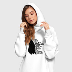 Женское худи-платье Я не говорю что я Бэтмен, цвет: белый — фото 2