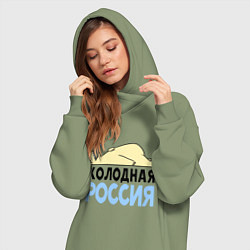Женское худи-платье Холодная Россия, цвет: авокадо — фото 2