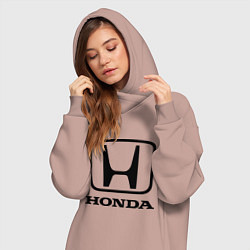 Женское худи-платье Honda logo, цвет: пыльно-розовый — фото 2