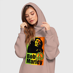 Женское худи-платье Bob Marley: Jamaica, цвет: пыльно-розовый — фото 2