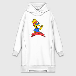 Женское худи-платье Bart Simpson: Peace, цвет: белый