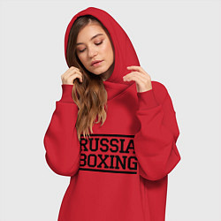 Женское худи-платье Russia boxing, цвет: красный — фото 2