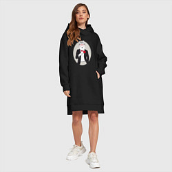 Женское худи-платье Волк в смокинге, цвет: черный — фото 2