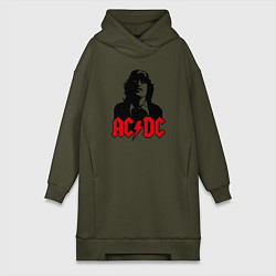 Женское худи-платье AC/DC Madness, цвет: хаки