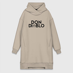 Женское худи-платье Don Diablo, цвет: миндальный
