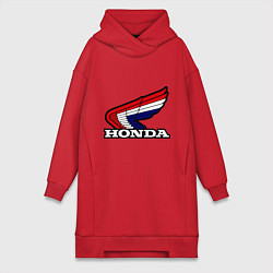 Женское худи-платье Honda, цвет: красный