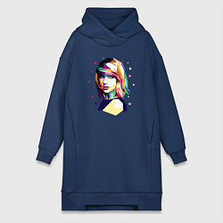 Женское худи-платье Taylor Swift Art, цвет: тёмно-синий