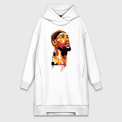 Женское худи-платье LeBron Head, цвет: белый