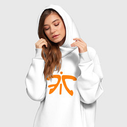 Женское худи-платье Fnatic Logo, цвет: белый — фото 2