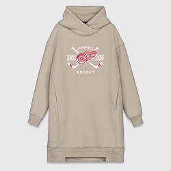 Женское худи-платье Detroit Red Wings: Est.1926, цвет: миндальный