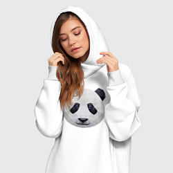 Женское худи-платье Полигональная панда, цвет: белый — фото 2