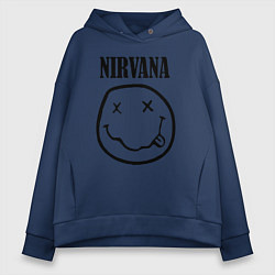 Толстовка оверсайз женская Nirvana, цвет: тёмно-синий