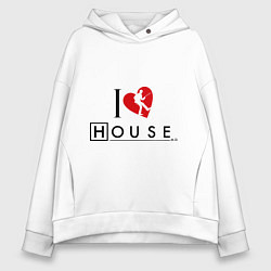 Толстовка оверсайз женская I love House MD цвета белый — фото 1