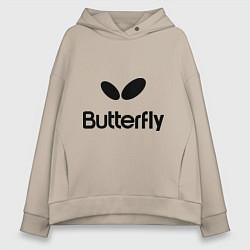 Толстовка оверсайз женская Butterfly Logo, цвет: миндальный