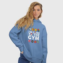 Толстовка оверсайз женская Pokemon Im going to the gym (white), цвет: мягкое небо — фото 2